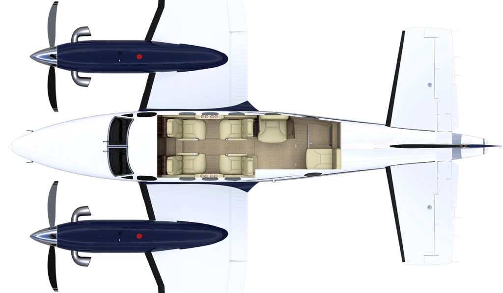 King Air F90 seat layout