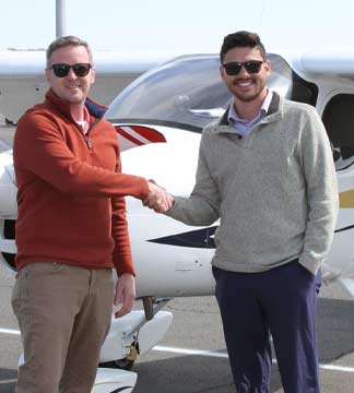 Michael Smelcer with customer that just bought a Tecnam aircraft