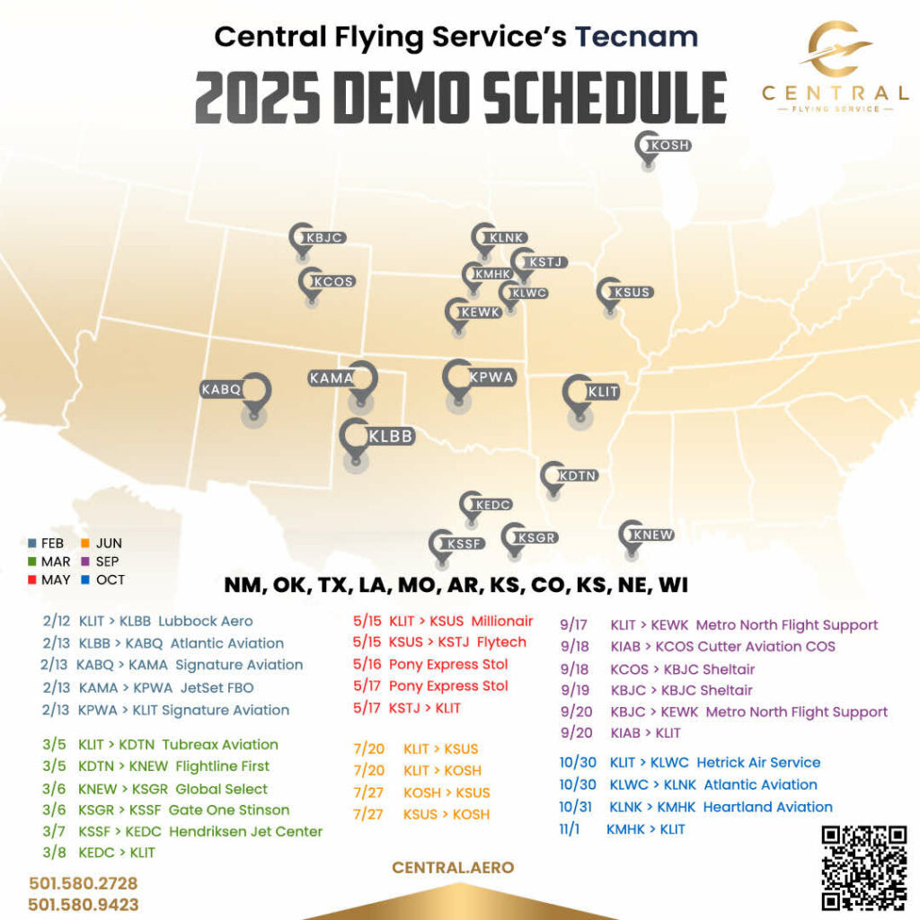 Tecnam 2025 Demo Schedule