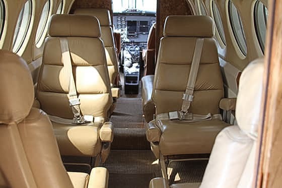 Charter aircraft King Air 200 interior