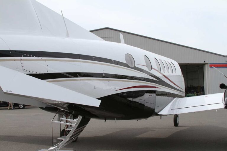 Image of fresh paint on a King Air
